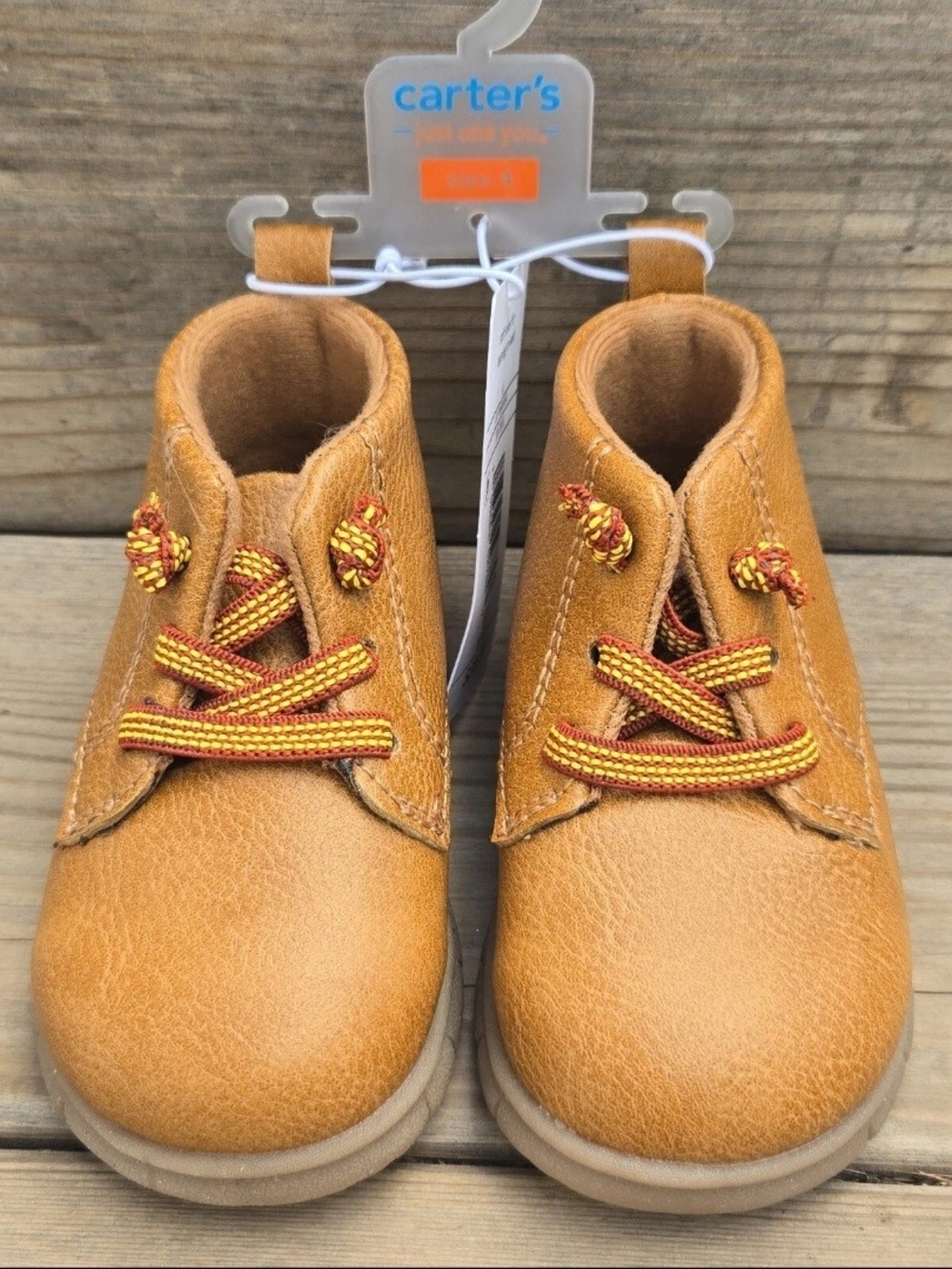 Carter's Toddler Tan/Tan Lace-Up Walker Boots